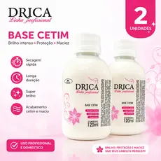 Kit 2un Base Cetim Linha Profissional Drica 120ml - Secagem rápida - Longa duração