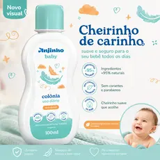 Colônias Infantil Anjinho Baby 100ml Sem Álcool Uso Diário