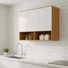 Armário Aéreo Bela 3 Portas Organizador Multiuso Nicho Cozinha Quarto