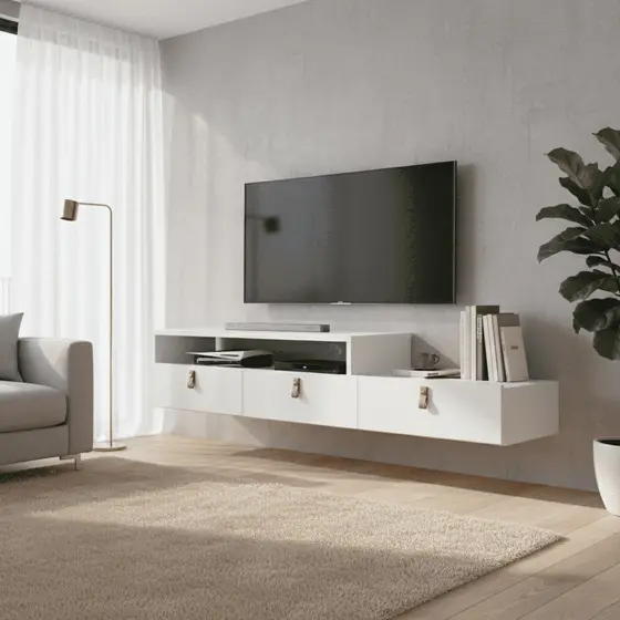 Rack Bancada Home Suspenso Para Tv 45 Polegadas Lion Decorativo Compacto