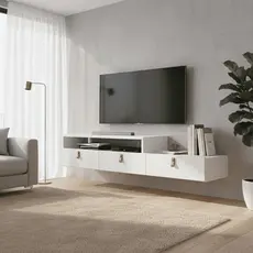 Rack Bancada Home Suspenso Para Tv 45 Polegadas Lion Decorativo Compacto