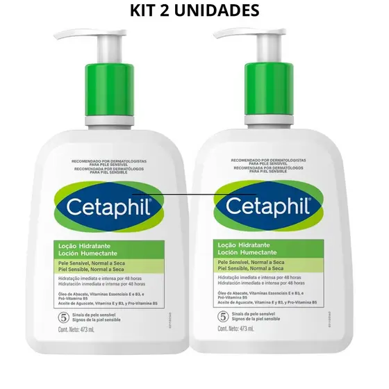 KIT C|2 Loção Hidratante Cetaphil Corpo e Rosto 473ml