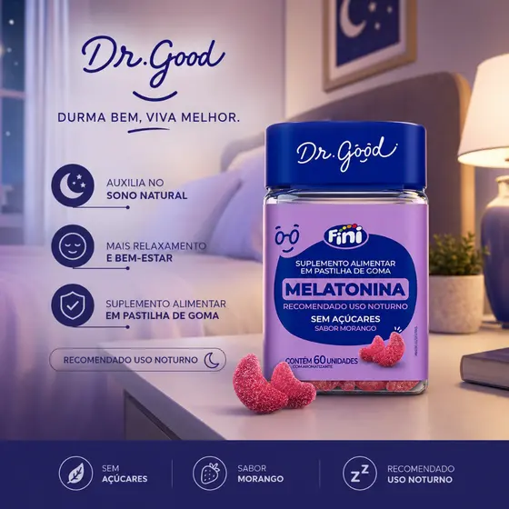MELATONINA FINI DR GOOD MORANGO 60UN
