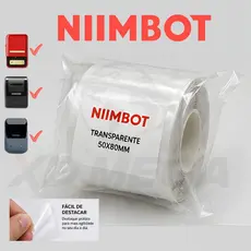 ETIQUETA ADESIVA 50X80 NIIMBOT TRANSPARENTE B1 B21 B3S - 95 PÇS