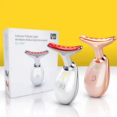 Massageador Facial Portátil Aparelho Anti-Rugas com Led 7 Modos Vibração recarregável Skin Care para Estética