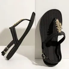 sandália mara brilho rasteirinha de dedo feminina papete trançado com Alça, em EVA Trança Ortopédico Macio pingente