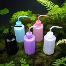 Frasco Pisseta para Lavagem de Cílios 150-250 ml | Almotolia Dosadora com Bico Curvo