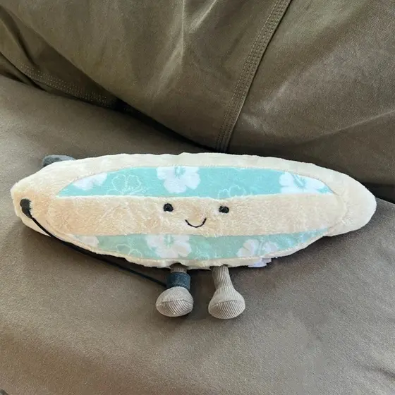 Brinquedo de Pelúcia Raro Jellycat em Forma de Prancha de Surf com Etiqueta + Saco Protetor