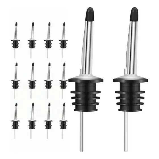 Kit 12 Bicos Dosador Inox Biqueira Bartender Garrafa Tequila