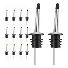 Kit 12 Bicos Dosador Inox Biqueira Bartender Garrafa Tequila