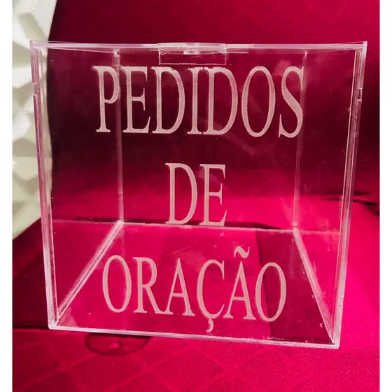 Caixa de acrílico pedidos de oração , gazofilaço , igreja altar medidas 20x20x20