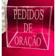 Caixa de acrílico pedidos de oração , gazofilaço , igreja altar medidas 20x20x20