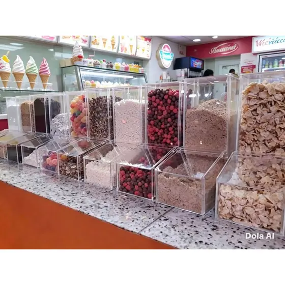 Pote de acrilico para complementos de açaí medidas 10x18x25 c/ 10unidades