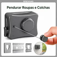 Varal Retrátil em Aço Inoxidável Estensível em até 5,1 Metros Resistente Ajustável Seca Roupa Suporta até 20 kg