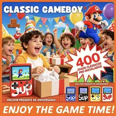 Mini Console de jogos retrô portátil Nintendo, inclui 400 jogos antigos dos anos 80