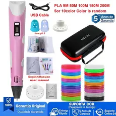 Conjunto De Canetas 3D Caneta De Impressão 3D Com 12 Cores PLA Filamento Presente De Bricolage Para Crianças