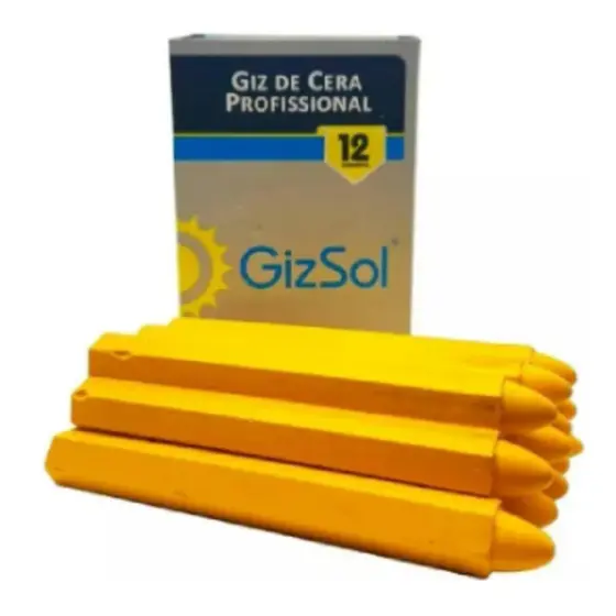 Giz De Cera Amarelo Para Marcar Pneu - 12 Unidades Amarelo