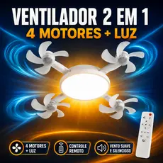Lâmpada Ventilador de Teto Bivolt com Controle Estilo Drone Moderno e Silencioso - Envio Imediato