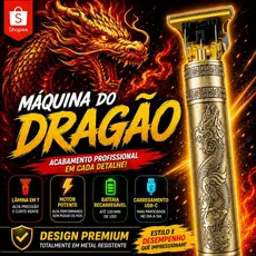 Máquina de Cortar Cabelo Dragão Aparador de Barba Masculino Sem Fio USB