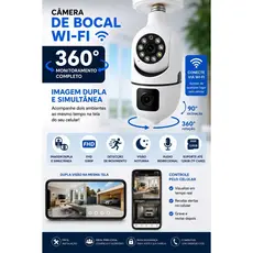 Câmera De Segurança ip 360, FULL HD , Wifi, Full HD, Lentes Duplas, Visão Noturna, Microfone, cartão memoria até 128gb