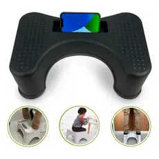 Banquinho Banheiro Apoio Pés Vaso Sanitário Com Porta Celular e Antiderrapante Multiuso