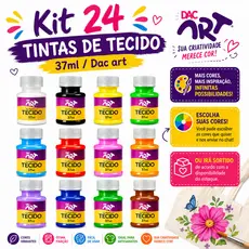 Kit 24 Tintas De Tecido 37ml / Dac art