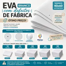 Folhas de EVA Branco (40x60cm) com Defeitos de Fábrica