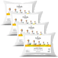 Kit C/ 4 ou 2 Travesseiro Pluma de Ganso Confortavel e Macio Antiacaro 50x70cm