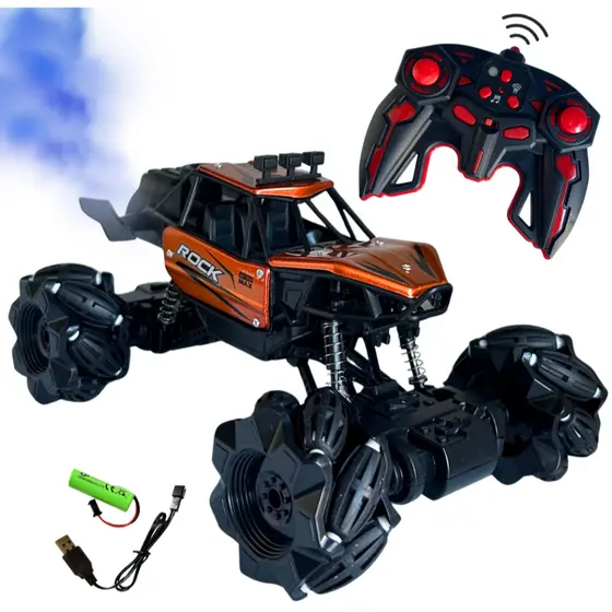 Carrinho Controle Remoto 4x4 Giro 360° Solta Fumaça Recarregável Manobras Radicais