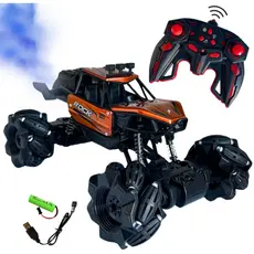 Carrinho Controle Remoto 4x4 Giro 360° Solta Fumaça Recarregável Manobras Radicais