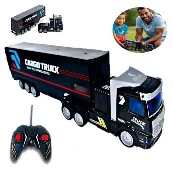 Carreta Controle Remoto Caminhão Cargo Recarregável Truck Carreta
