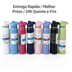 Garrafa Térmica 1000ml Isolada a Vácuo, Copo InoxcomAlça PortátilConserva Calor e Frio para Uso Diário,PasseioseTrabalho