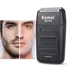 Máquina de Barbear Kemei KM-1102 Bivolt | Recarregável Compacta