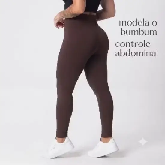 Calça Legging Canelada Premium De Cintura Alta Sem Costura Academia Elástica e Fitness Zero Transferência.