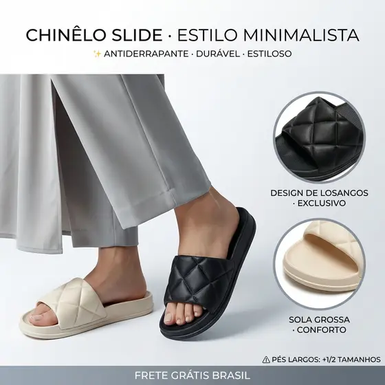 Chinelo EVA Slide Nuvem Macio - Amortecimento Leve, Antiderrapante, Uso Interno e Externo