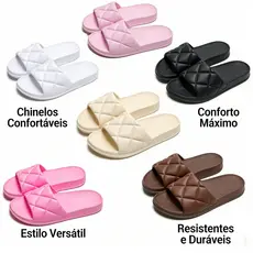 Chinelo Slide Nuvem Feminino - EVA Macio e Confortável, Toque Suave para Praia e Dia a Dia
