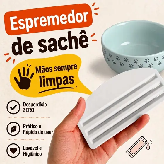 Espremedor De Sache Ração Comida Úmida Pet Gato Cão Cachorro Sem Desperdício Prático