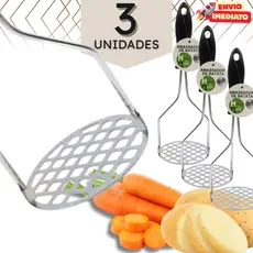 Kit Amassadores de Batata e Legumes em Aço Inox 23x8cm