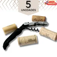 Kit de Saca Rolhas / Rolha - 3 em 1 - Abridor de Garrafas, Mini Faca