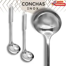 Kit 2 Conchas Inox Cozinha Restaurante Buffet Concha Caldo Feijão Sopa