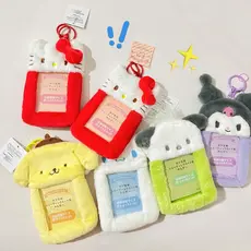 Porta-cartões de pelúcia fofo de 3 polegadas, das séries de desenhos animados "My Melody," "Kuromi," "Hello Kitty" e "Ci