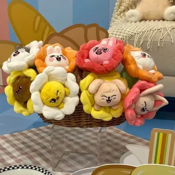 Estojo de lápis do grupo de música pop coreana Stray Kids SKZ, bolsa de lápis de pelúcia, com padrões florais fofos, mer