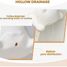 Saboneteira Fofa Em Formato De Gato Com Drenagem: Suporte ABS Antiderrapante Para Banheiro E