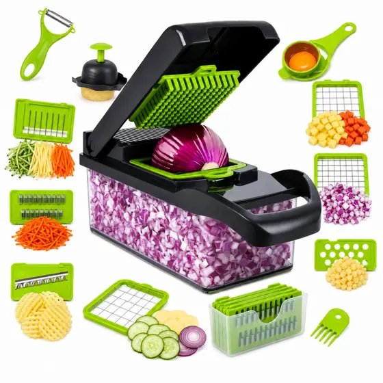 Cortador Fatiador Legumes 16 em 1 Multifuncional Manual Multiuso Fruta Alimentos Salada Para Cozinha