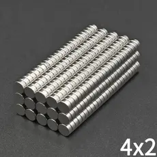 100 Peças 4x2mm Ímãs Pequenos Redondos , De Neodímio N35 Quadro Branco NdFeB , Para Escritório , Geladeira , Cozinha TUV