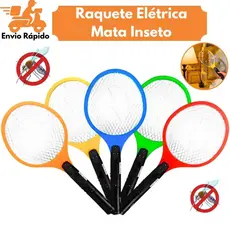 Raquete Elétrica Mata Mosquitos Insetos Dengue Mosca Pernilongos Recarregável 110-220V Bivolt