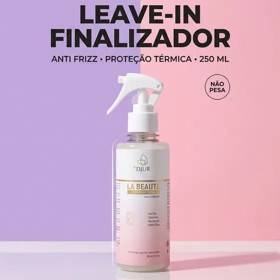 Protetor Térmico Capilar Leave-in Spray 250ml Anti Frizz Sem Enxágue Chapinha Secador Reparador de Pontas Cacheado