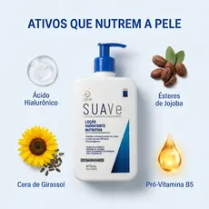 Loção Hidratante Corporal Nutritiva 475ml Ácido Hialurônico Pele Seca Sensível Rosto e Corpo Sem Perfume Hipoalergênica