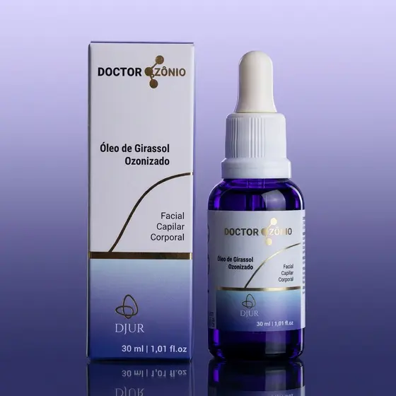 Óleo de Girassol Ozonizado 30ml Facial Capilar Corporal Pele Ressecada Seca Sensível Antioxidante Vegano Sem Perfume
