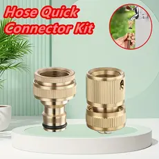 Kit 2 Peças Conectores Rápidos Metálicos - Rosca EU, à Prova de Vazamento, para Irrigação